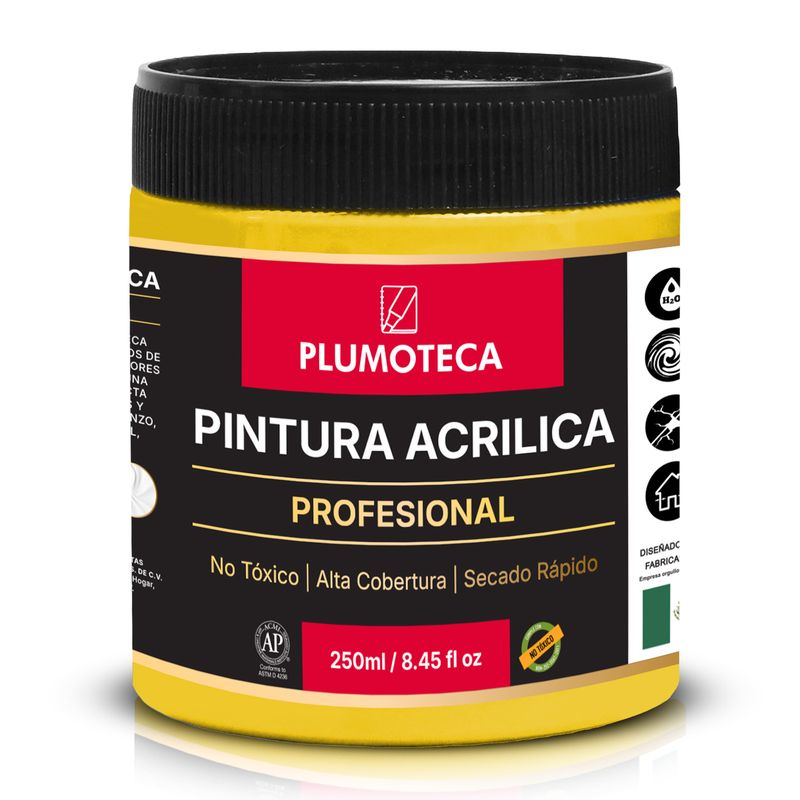 Pintura acrílica Amarillo Medio PLUMOTECA