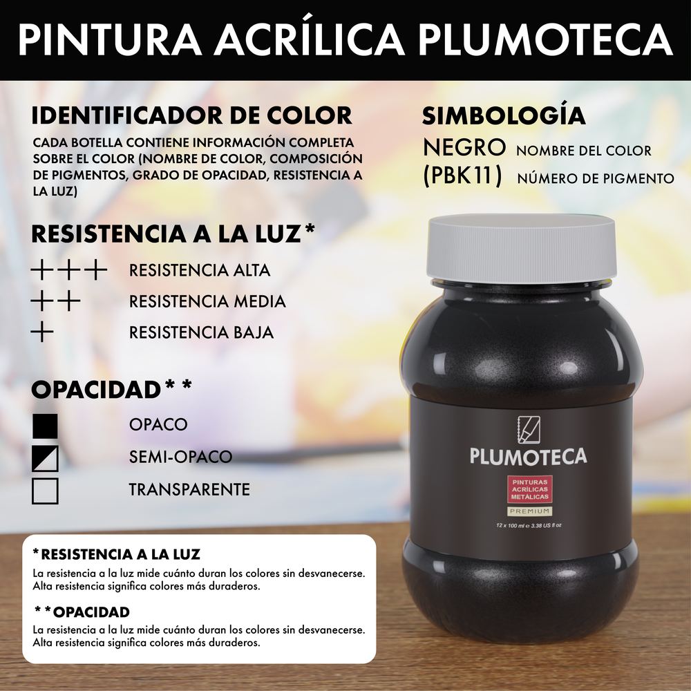 Set 12 colores × 100 ml Metálicos foto 2